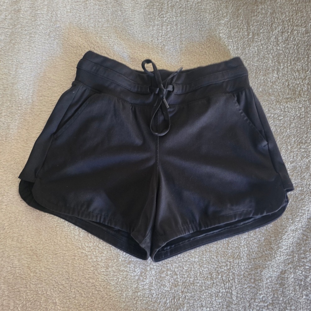 Yogalicious Lux Morning Jog 4 Inch Shorts Black Athletic Drawstring XS